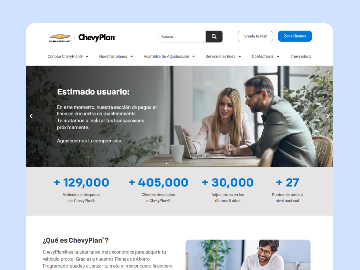Landing page Chevyplan